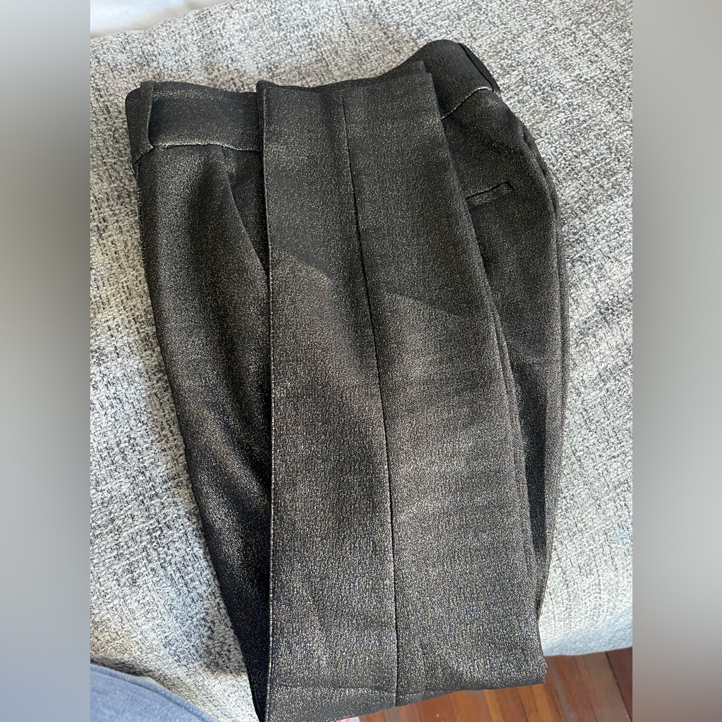 Veronica Beard Metalic Gray Glitter Dress Pants Brand New Conditions Size 2